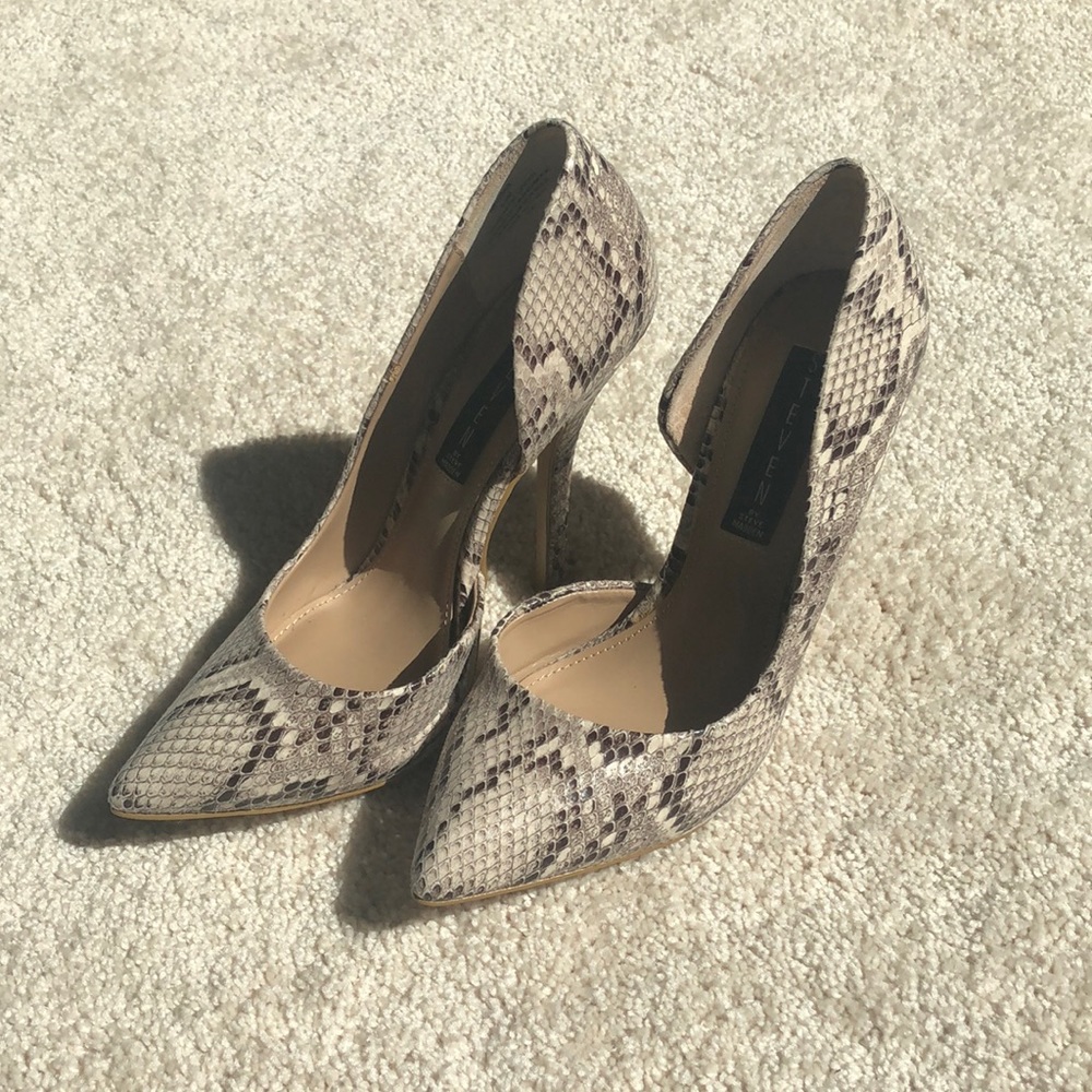 Steven by Steve Madden snake print heels